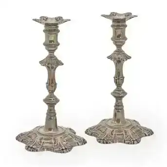 Pair of George II Sterling Silver Candlesticks