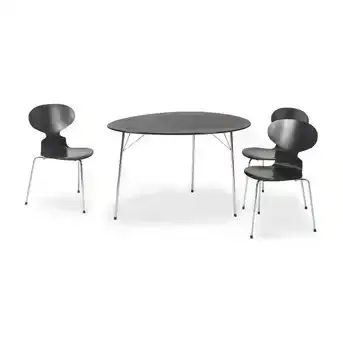 Arne Jacobsen 'egg' table and set of three 'ant' chairs