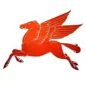 Mobil Gas Pegasus Cookie Cutter 9' Porcelain Sign