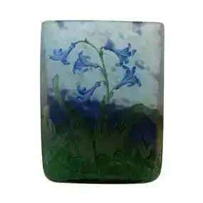 Daum Nancy Art Nouveau Vase with Flowers Decor, France, 1900-1905