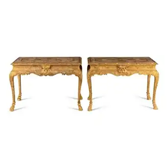 A Pair of George I Style Gilt-Gesso Tables