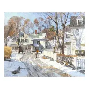 Kenneth Knowles (Born 1968) 'Snowfall on Annisquam Village'