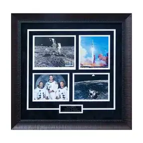 Neil Armstrong, Buzz Aldrin, and Michael Collins Signed 8x10 Color Photograph of Apollo 11 Moon