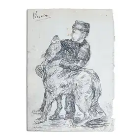 Vincent Van Gogh Signed Drawing on paper - 24 x 17cm