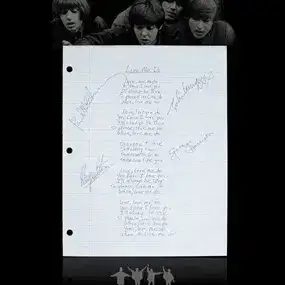 Beatles Signed Handwritten 'Love Me Do' Lyrics