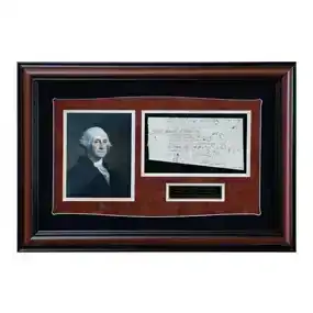 Exquisite George Washington Signature and Initials On Document Cut