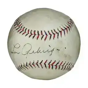 Very Rare Lou Gehrig Autographed Taylor League Baseball