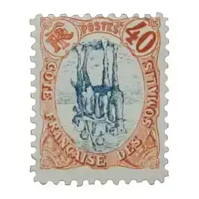 1902-12 Inverted Center French Somalia Stamp