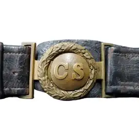 Civil War Confederate Officer's Belt & CS Interlocking Buckle