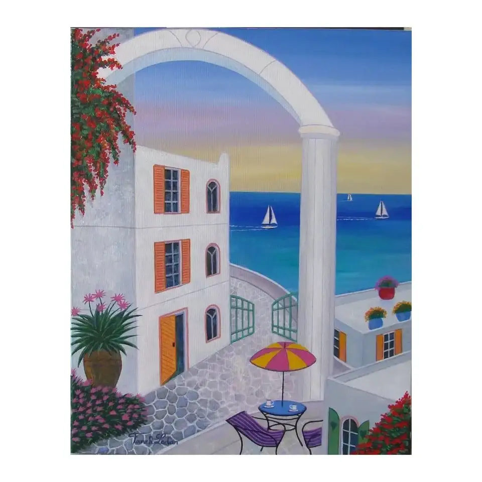 Terrace on the Aegean by Fanch Ledan Original