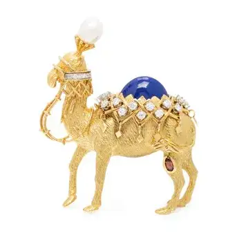 Tiffany & Co., Schlumberger, Yellow Gold and Multigem Camel Brooch