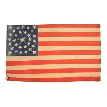 31-star American<br>parade flag.<br>Ca 1850-1859.