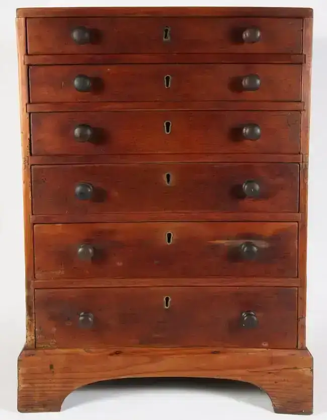 Petite Six Graduated Drawer Chest, 19th Century