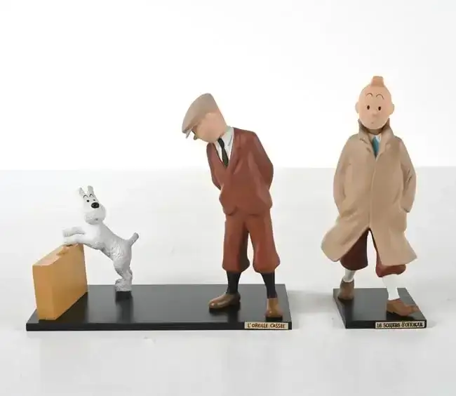 (2) TINTIN FIGURINES BY LEBLON DELIENNE