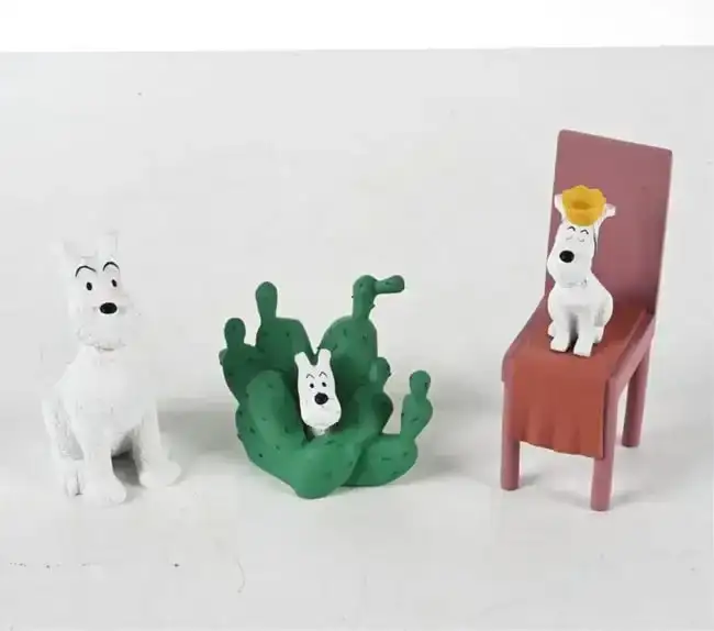 (3) TINTIN FIGURINES BY LEBLON DELIENNE