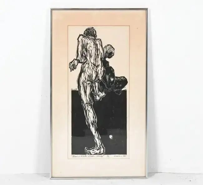 MID-CENTURY NUDE WOODBLOCK PRINT