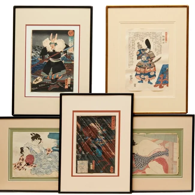 (5) Japanese woodblock prints, incl. Yoshitoshi