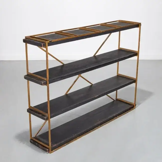 Bunny Williams gilt metal and wood etagere