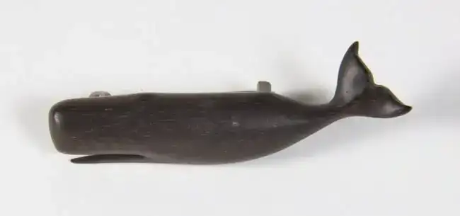 Charlie Sayle Carved Ebony Sperm Whale Pin