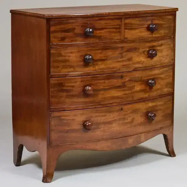 George III Mahogany Bow-Front Chest of Drawers