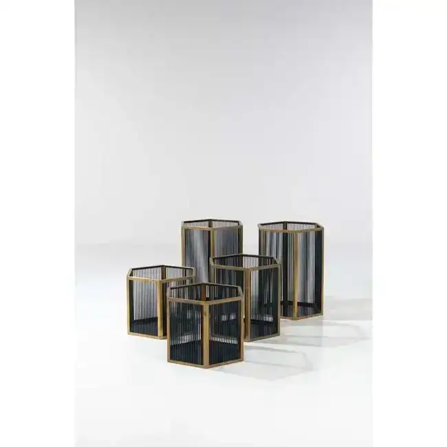 Dimoremilano Coprivasi 095 Set of five planters Oxidised brass and painted metal Models created in