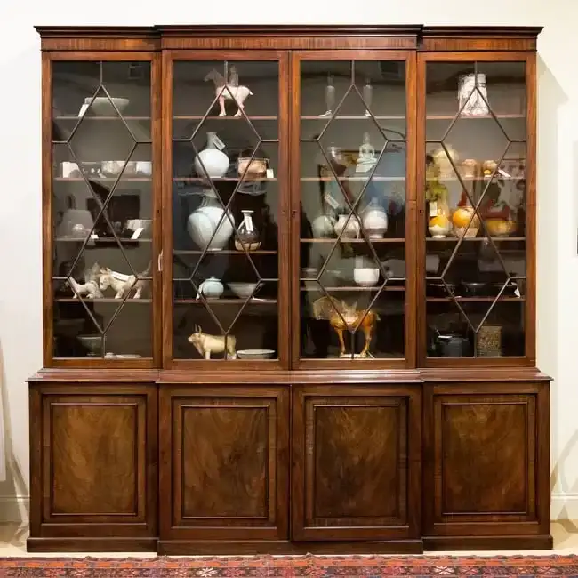 George III Mahogany Breakfront Bookcase