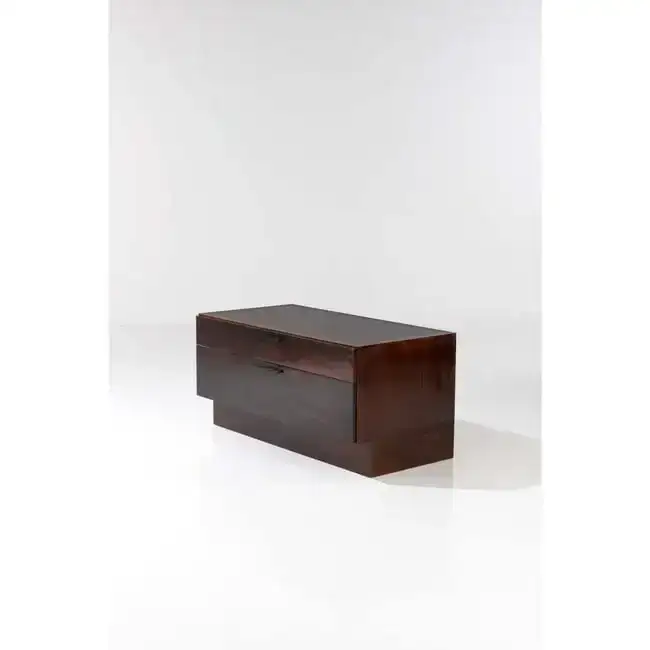 Kofod Larsen (1921-2003) Chest of drawers Rosewood veneer, flame mahogany and lacquered metal