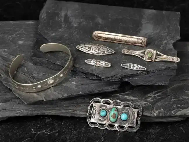 San Ildefonso and Navajo Curio Jewelry