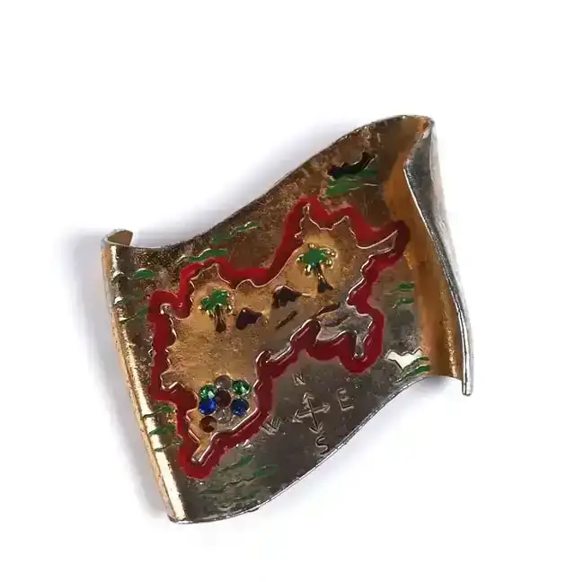 Costume Treasure Map Brooch