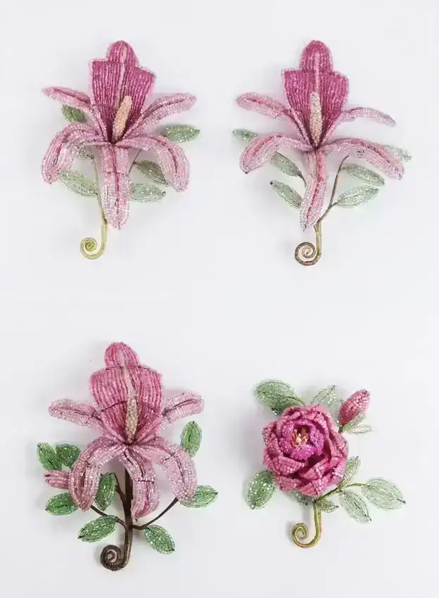 Four Glass Beaded Corsages