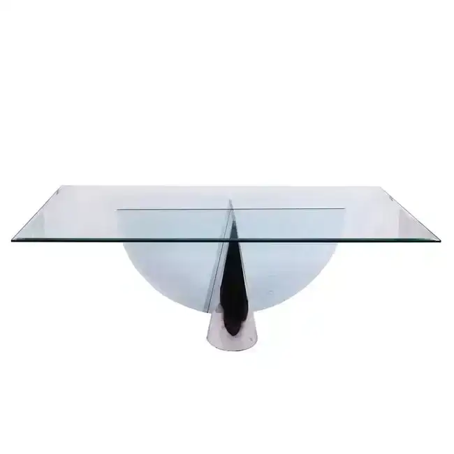 20th C. Modern Chrome & Glass Dining Table