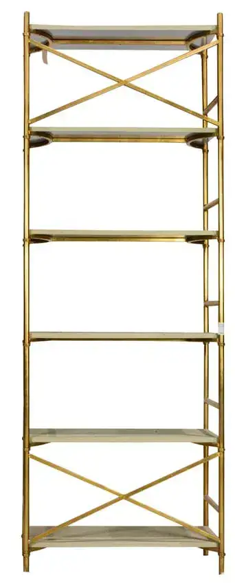 A contemporary Karl Springer style etagere bookcase