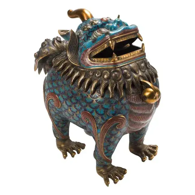 Chinese cloisonne enamel 'luduan' censer