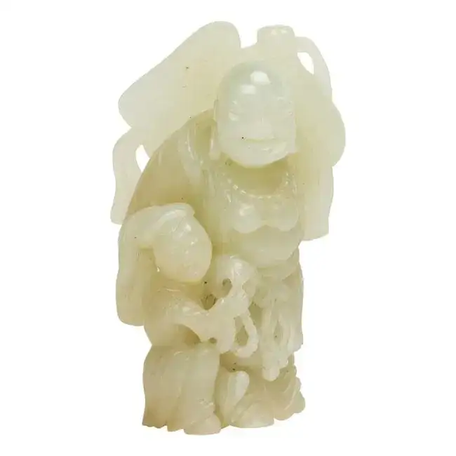 Chinese white jade carving of Budai