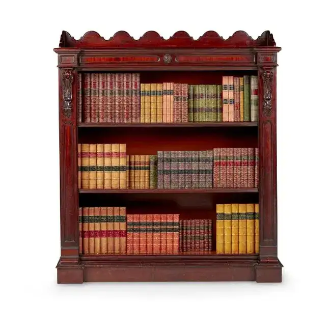 EARLY VICTORIAN MAHOGANY OPEN BOOKCASE