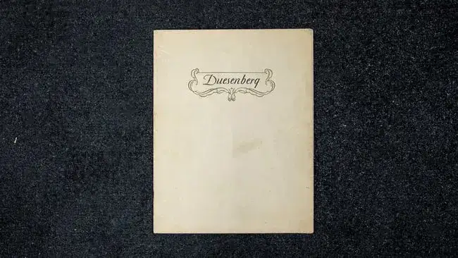 Original Duesenberg Model J Brochure