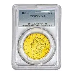 1853-O \\$20 Gold Double Eagle PCGS XF40