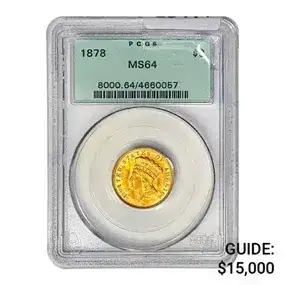 1878 \\$3 Gold Piece PCGS MS69