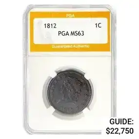 1812 Classic Head Large Cent PGA MS63