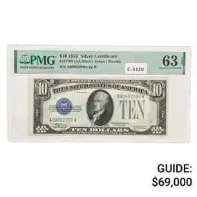 Fr. 1700 1933 \\$10 Ten Dollars Silver Certificate