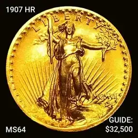 1907 HR \\$20 Gold Double Eagle Nicely Circulated+