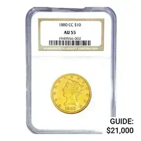 1880-CC \\$10 Gold Eagle NGC AU55