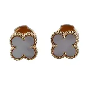 Van Cleef & Arpels VCA Sweet Alhambra 18K Gold MOP Earrings