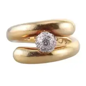 Tiffany & Co 18k Gold Platinum Diamond Bypass Ring