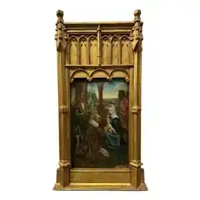 Renaissance Old Master Altarpiece Adoration of the Magi Oil Painting<br>Christ Child, Virgin Mary, Wise Men