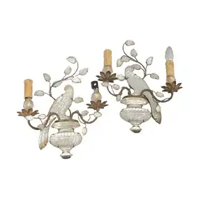 Pair Vintage Maison Bagues Parrot Sconces