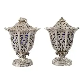 Two English Victorian Sterling Lidded Compotes