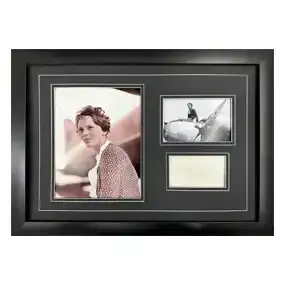 Amelia Earhart Autograph Matted and Framed Display