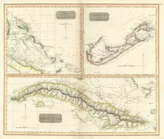 Antique Maps Prints West Indies, Caribbean