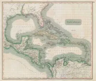 Antique Maps Prints West Indies, Caribbean